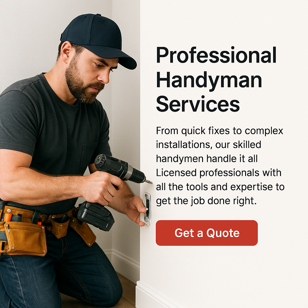 Professional handyman working on home repair